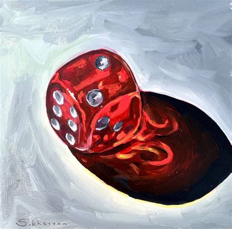 Still Life with Dice Painting by Victoria Sukhasyan | Saatchi Art