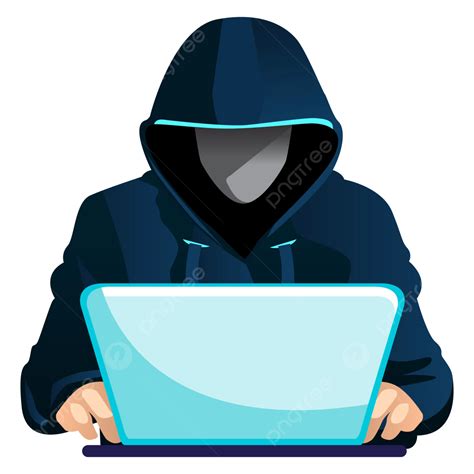 Hacker With A Laptop Hacking Using Mask Vector, Hacker, Pirate, Ilegal ...