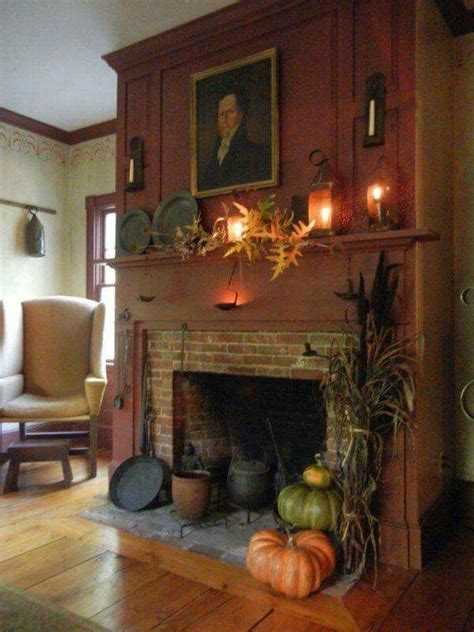 CHANGING COLORS | Colonial home decor, Rustic fireplace decor ...