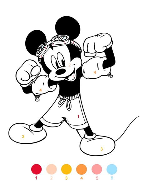 Mickey Mouse Color By Number Coloring Pages Color By Number Coloring ...