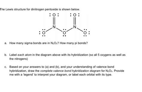 Solved The Lewis structure for dinitrogen pentoxide is shown | Chegg.com