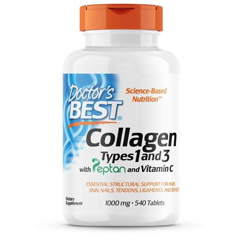 Doctor's Best Collagen Types 1 and 3 with Peptan, Non-GMO, Gluten Free ...