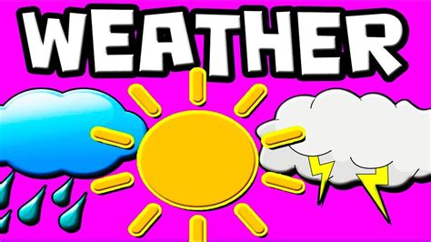 Learn WEATHER VOCAB for Kids! (Sunny, Cloudy, Rainy, & More) - YouTube