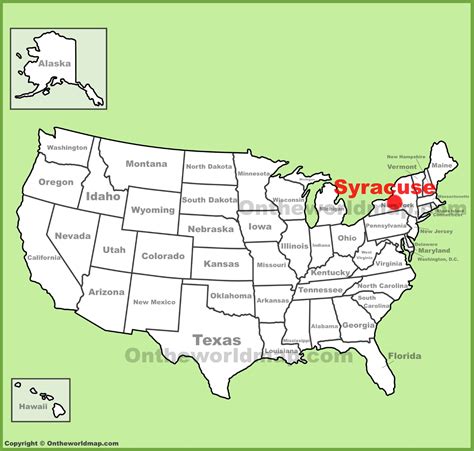 Syracuse location on the U.S. Map - Ontheworldmap.com