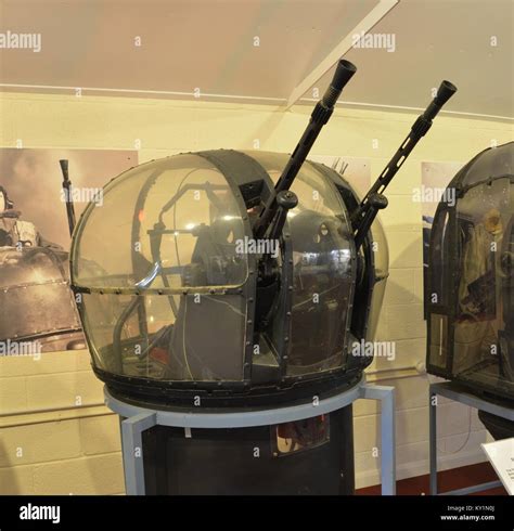 A Machine gun turret from a World War Two British Bomber Stock Photo ...