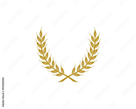 gold laurel wreath logo icon 1 Stock Vector | Adobe Stock