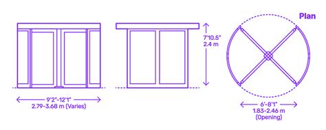 Revolving Door - 4 Wing Dimensions & Drawings | Dimensions.com