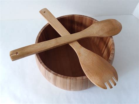 Gourmet Bamboo 3 Piece Salad Bowl Set - Bowls