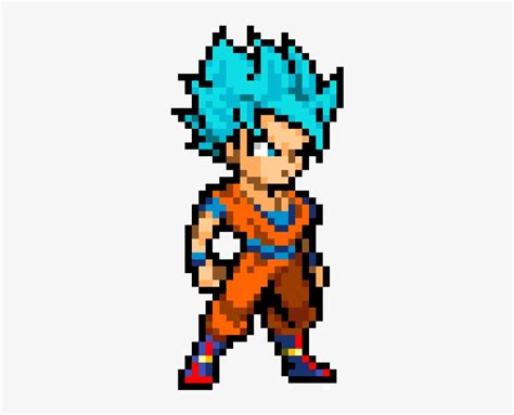 Goku Ssgss - Goku Super Saiyan Blue Pixel Art PNG Image | Transparent ...