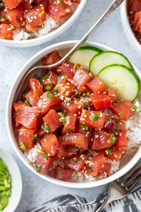 Inspired by the classic Hawaiian dish, this ahi tuna poke recipe is ...