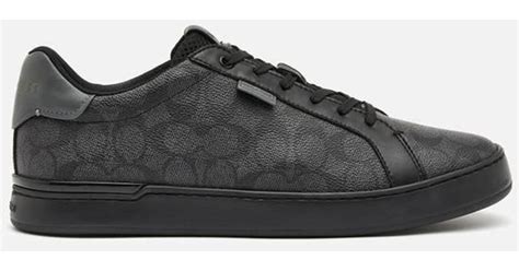 COACH Lowline Signature Print Cupsole Trainers in Black for Men | Lyst