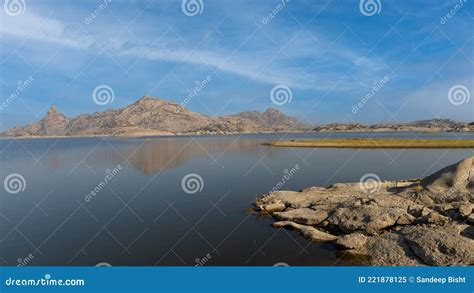 View of Jawai Dam Landscape with Water Stock Image - Image of rajasthan ...