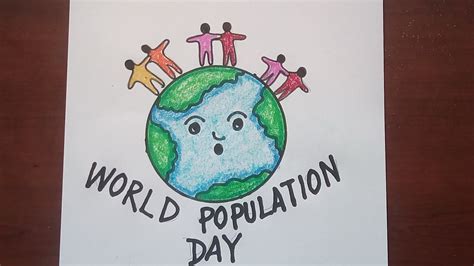 World population day drawing easy, how to draw world population day ...