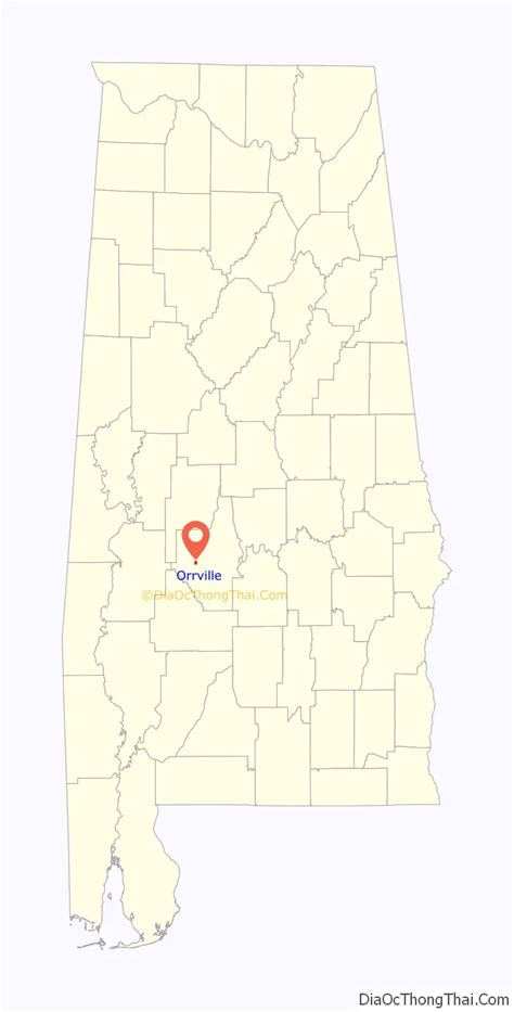 Map of Orrville town, Alabama