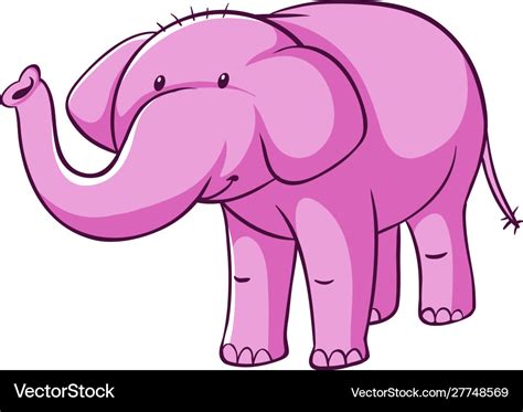 Isolated picture pink elephant Royalty Free Vector Image