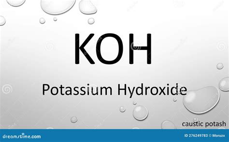 Potassium Hydroxide Formula on Waterdrop Background Stock Illustration ...