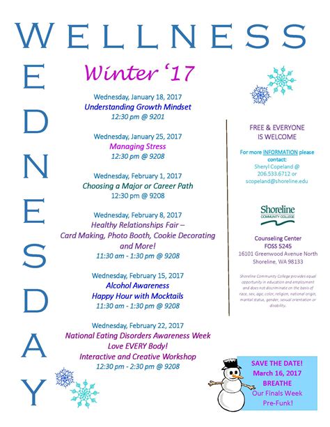 Winter 2017 Wellness Wednesdays! – Shoreline Today