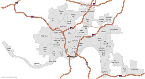 Cincinnati Neighborhood Map - GIS Geography