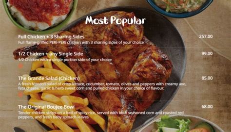 Nando's Menu and Prices South Africa