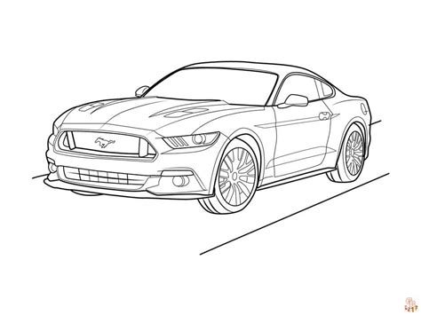 Mustang Car Coloring Pages Free Printable and Easy to Color