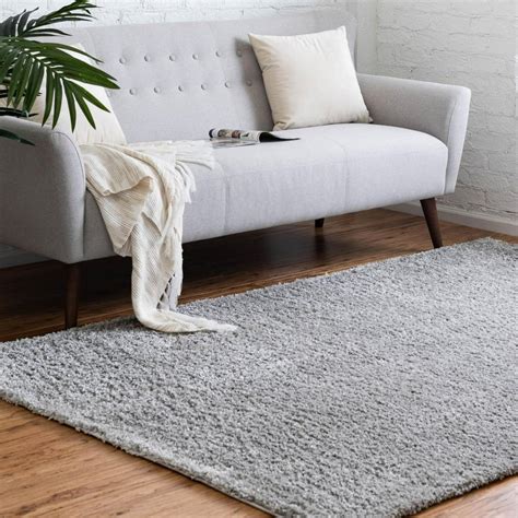 Rugs.Com Soft Solid Shag Collection Area Rug – 6X9 Grey Shag Rug ...