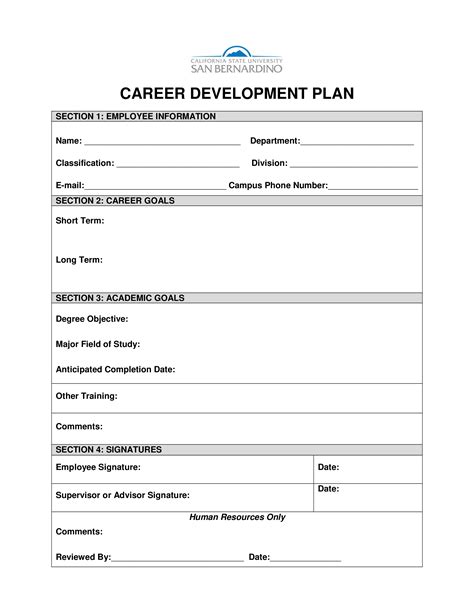 Career Plan Template Word