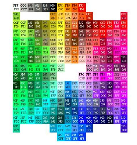 Printable Color Chart with Hex Values | Etsy