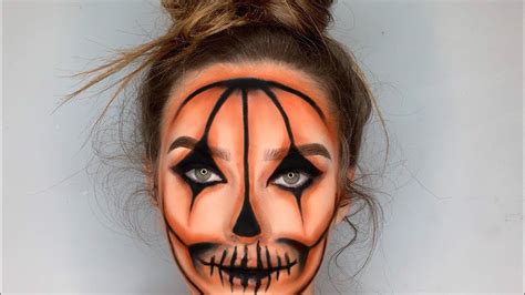 Creepy pumpkin makeup look| cara Downton | Creepy halloween makeup ...