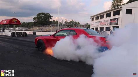 Dodge Demon Burns At Drag Strip While Driver, Officials Argue