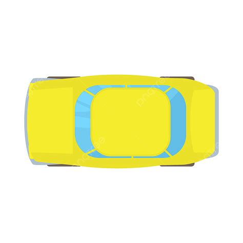 Car Top View Clipart Vector, Yellow Car Top View Icon Cartoon Style ...