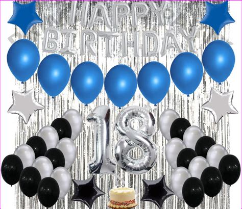 18th Birthday Decorations 18th Birthday Party Balloons Blue | Etsy