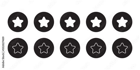 Five-star rating icon vector. Customer feedback review sign symbol ...