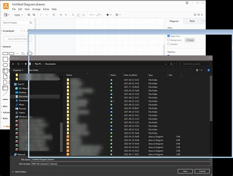 draw.io stops responding if a file is opened while 'Save As' dialog is ...