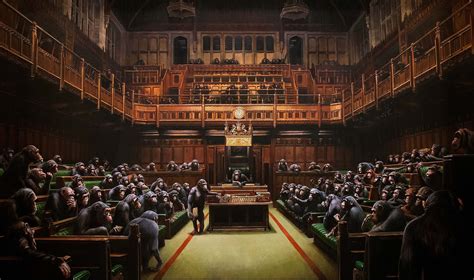 Banksy Is Giving His Painting of Chimpanzees Overrunning Parliament a ...