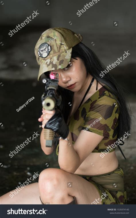 Asian Women Sexy Female Soldier Cosplay Stock Photo 1535974145 ...