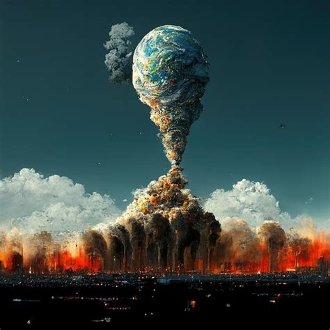 Earth and sky collapse destruction | Premium AI-generated image