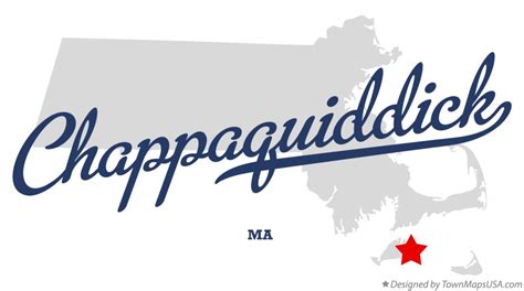 Map of Chappaquiddick, MA, Massachusetts