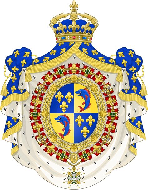 Coat of Arms of the Dauphin of France, a title used by the heir ...