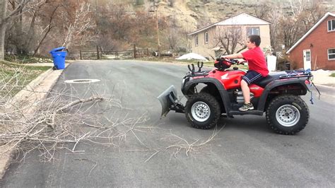 Four wheeler snow plow for tree limbs | Life video, Four wheelers, Snow ...