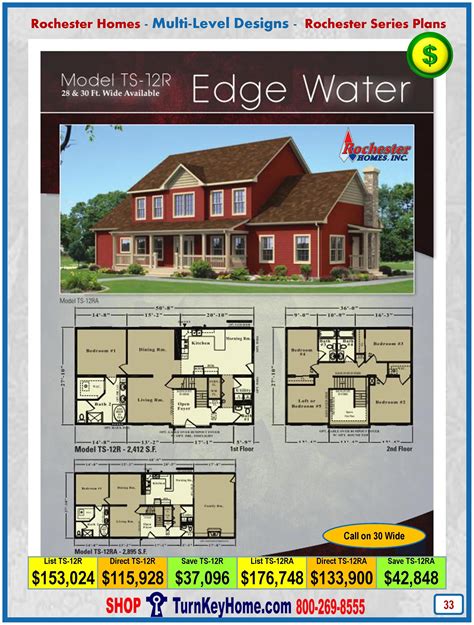 EDGE WATER Rochester Homes Two Story Modular Home.All Homes Are Custom ...