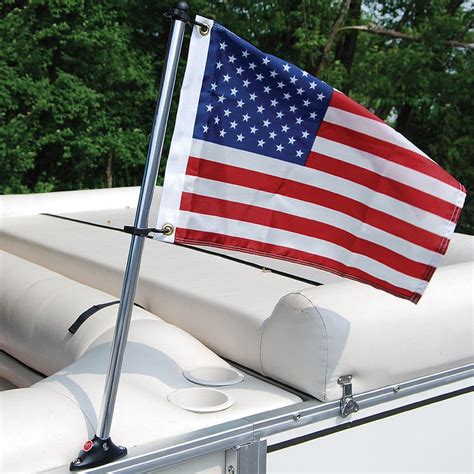 Boat Flag Pole Kit with US Sewn Flag