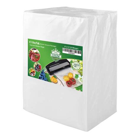 Buy KitVacPak 200 Quart 8X12 Vacuum Food Sealer Bags with BPA Free and ...