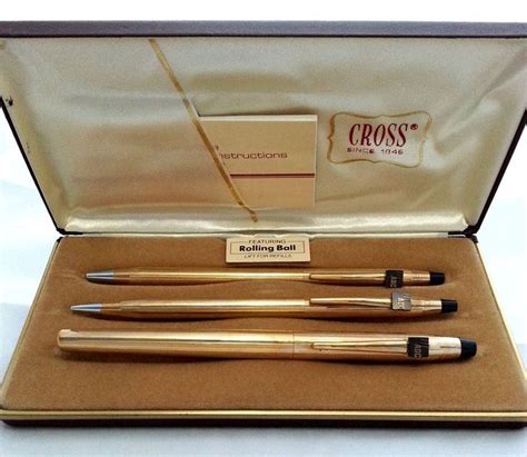 Vintage Cross 10 KT Gold Filled Pen Pencil Presentation Set | Etsy ...