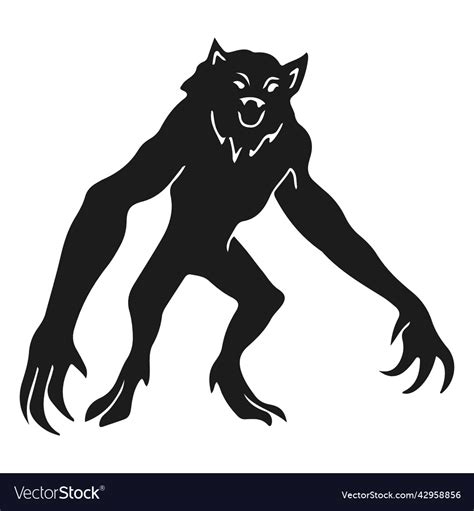 Alien monster werewolf silhouette high quality Vector Image