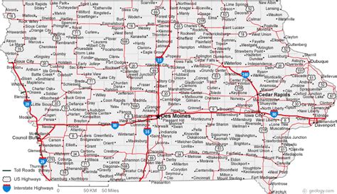 Iowa Map Of Towns - Show Me The United States Of America Map