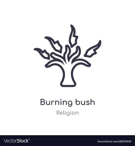 Burning bush outline icon isolated line from Vector Image