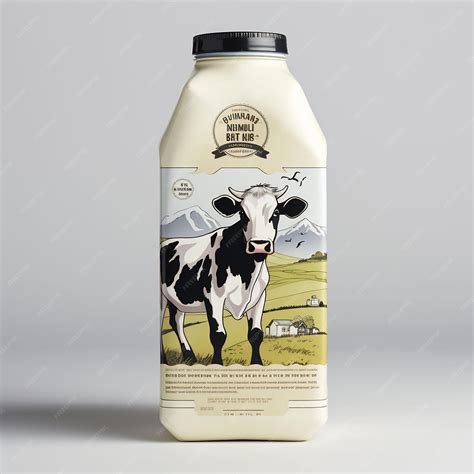 Premium AI Image | a bottle of milk with a cow on the label that says ...