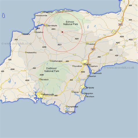 South Molton Map - Street and Road Maps of Devon England UK