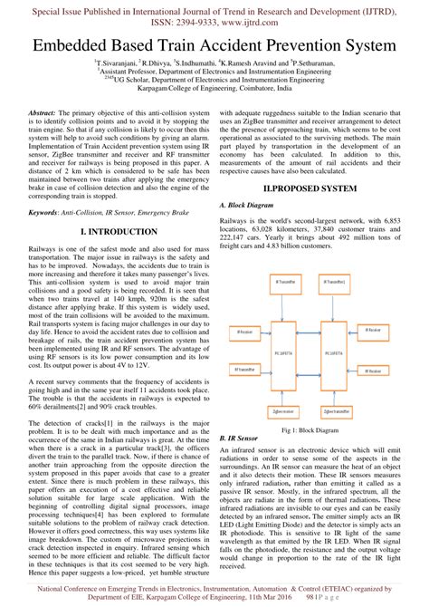 (PDF) Embedded Based Train Accident Prevention System