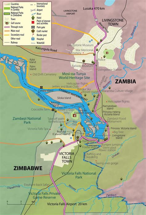 Livingstone Zambia map - Map of livingstone town Zambia (Eastern Africa ...